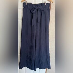SHEIN Navy blue‎  Textured Pants